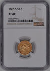 1865-S Liberty Head Quarter Eagle Gold $2.50 NGC XF40 - Tough Civil War Date!