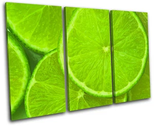 Lime Fruit Food Kitchen TREBLE CANVAS WALL ART Picture Print VA - Picture 1 of 1