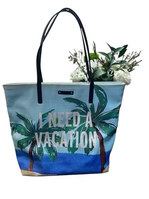 NUEVO KATE SPADE - NECESITO UNAS VACACIONES - Bon Shopper TOTE - BOLSO MONEDERO ¡NUEVO CON ETIQUETAS! Foto 1 de 4
