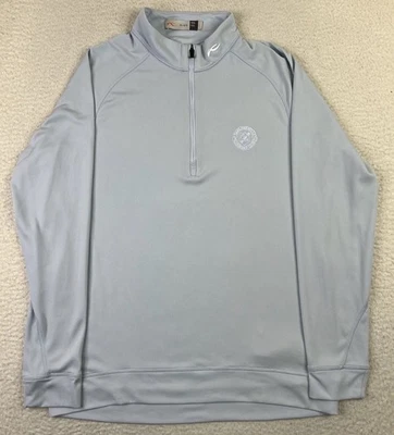 KJUS Mens Keano Half Zip Pullover Large Blue Oakland Hills Golf UPF50+ Polyester - Image 1 of 4