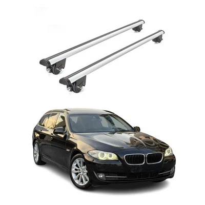 Portaequipajes de techo 220 libras para BMW Serie 5 F11 Wagon 2010-2016 gris aluminio Foto 1 de 4