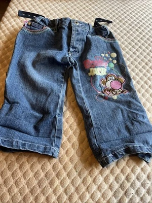 Jeans capri Bobby Jack para niñas talla 6 cintura ajustable azul denim Foto 1 de 4