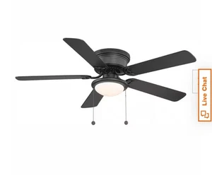 Hugger 52 in. LED Indoor Black Finish Ceiling Fan with Light Kit - Picture 1 of 2