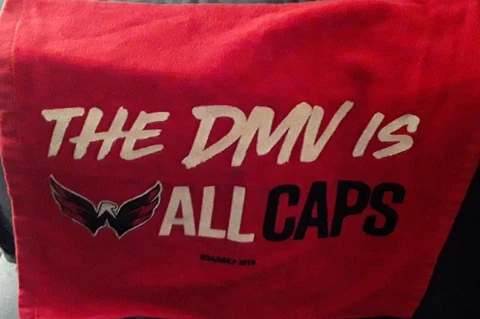 WASHINGTON capitals TOWEL game 7 the DMV is ALL caps RALLY towel RED. Excellent Cover