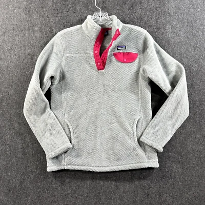 Pullover Patagonia Re-Tool Snap T Niñas Extra Grande (14) Gris Rosa Vellón Suave Foto 1 de 4
