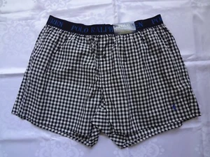 Polo Ralph Lauren bianca nera a scacchi nuova con etichetta boxer cotone vestibilità classica taglia XL - Foto 1 di 6