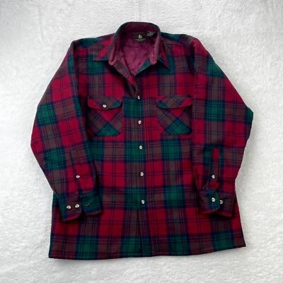 Camisa masculina vintage High Sierra grande vermelha xadrez flanela forrada mistura de lã - Imagem 1 de 4