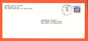 US # O140 25c Official Mail Commanding Supply Officer USS Elliot Navy Envelope - Picture 1 of 1
