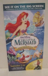 DISNEY HOLLYWOOD EL CAPITAN THEATER THE LITTLE MERMAID FILM PROMO CARD POSTCARD - Bild 1 von 2