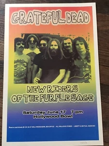 GRATEFUL DEAD Rare 2nd Press Original Concert Poster, New Riders Purple Sage - Picture 1 of 6