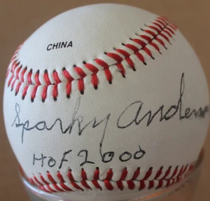 "SPARKY ANDERSON" HALL OF FAME SIGNED BASEBALL (JSA) - Picture 1 of 5