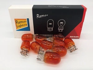 10 Pack 7440 T20 Amber Turn Signal Light Single Filament Bulb USA Based Seller - Picture 1 of 4