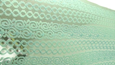 Blue Mesh Lace Fabric 1970s Sewing Craft 36"x68" Sheer Uncut - Image 1 of 2