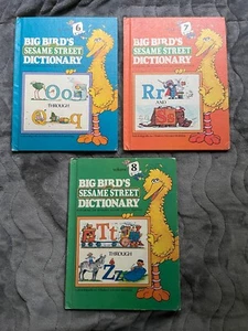 Big Bird's Sesame Street Dictionary Vol 6 O-Q, Vol 7 R-S, Vol 8 T-Z Vtg HC 1981 - Picture 1 of 14