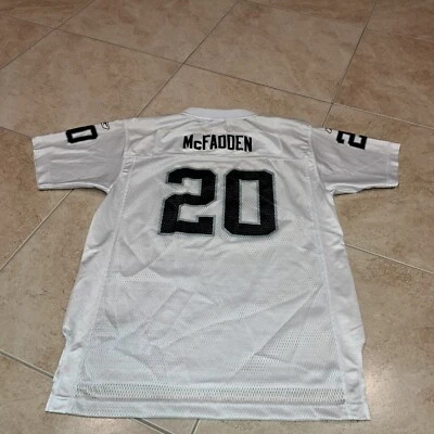 NFL Oakland Raiders #20 McFADDEN Jersey Rebook Juvenil XL Blanco Adultos Talla M  Foto 1 de 4