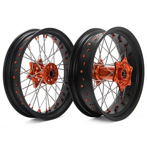 17" Supermoto Wheels Set For KTM EXC-F 250 350 450 500 07-19 SXF 250/350 XC-F SX - Picture 1 of 5
