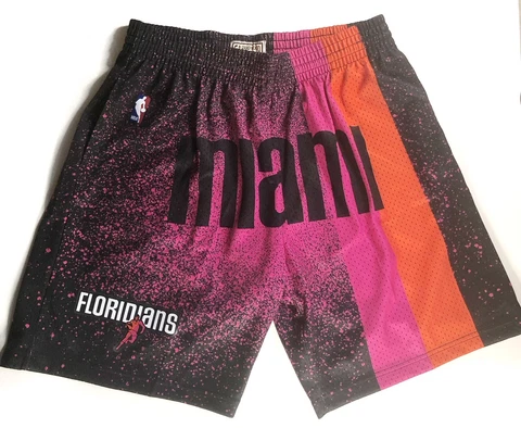 Miami Heat Floridians Mitchell & Ness Swingman Jersey Shorts Mens XL Cover