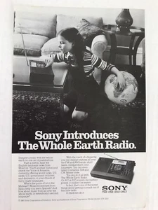 Sony Radio Vtg 1980 Print Ad The Whole Earth Radio - Picture 1 of 3