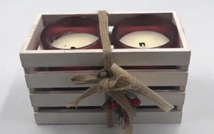 2 DW Home Fresh Currant Winter Farmhouse 7.4oz. Jar Candles & Crate - Picture 1 of 9