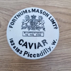 FORTNUM & MASON Vintage Kaviar Keramik Deckeldose Piccadilly, London Mitte 20. Jh. - Bild 1 von 6