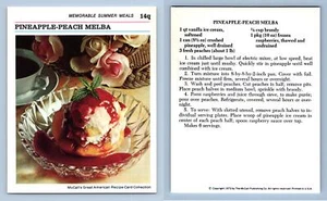 Pineapple Peach Melba #14Q Summer McCall's Great American Recipe Card - Picture 1 of 1