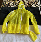 Yellow Sheer Lightweight Zip Up With Mesh Bag To Put It In - Womens M