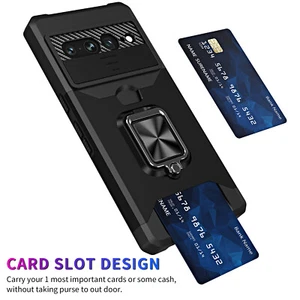 For Google Pixel 9/8/7/6 Pro 7A Magnet Ring Stand Card Holder Hybrid Rugged Case - Picture 1 of 63