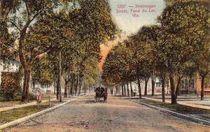 Sheboygan Street Fond du Lac Wisconsin 1910c postcard - Imagen 1 de 2