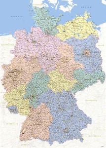 Landkarten Giant XXL Poster - Deutschlandkarte 1:640.000 - Größe 100x140