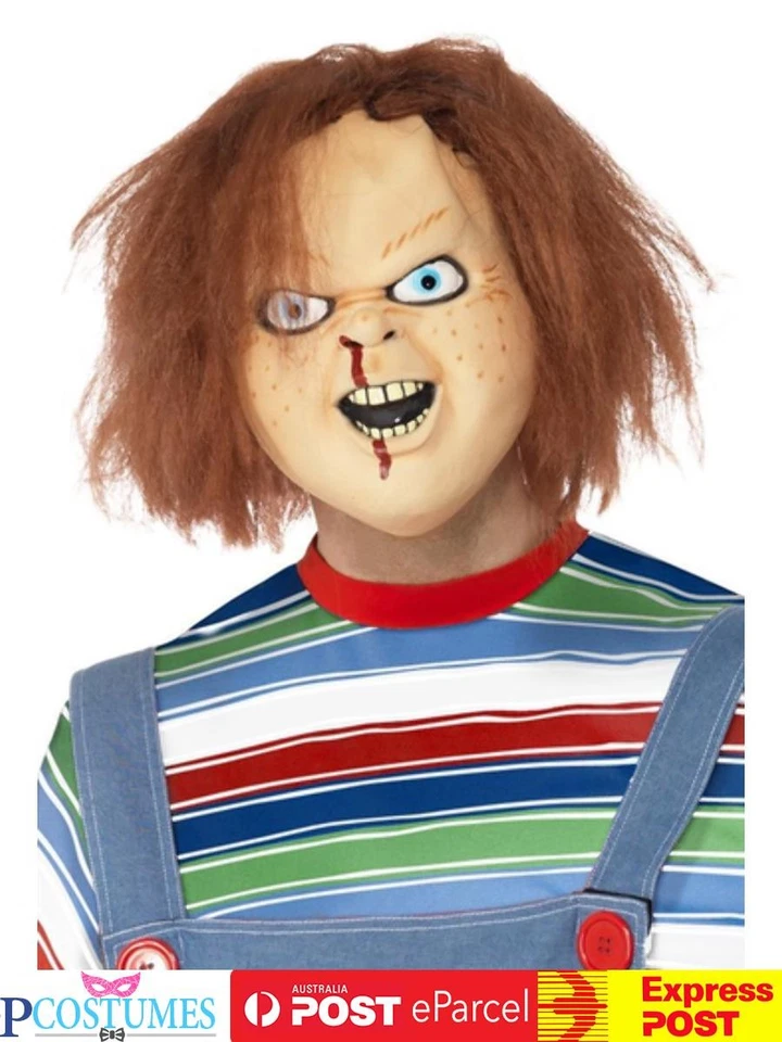 Overhead Latex Seed Of Chucky Costume Mask Gore Halloween Face Chuckie - image 1 of 1