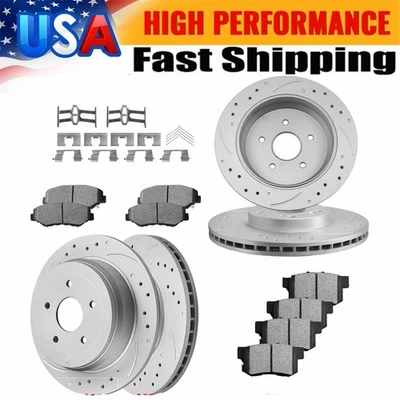 Front & Rear Brake Rotors + Pads for 2002 2003 2004 2005 2006 Acura RSX and Base - Imagem 1 de 4