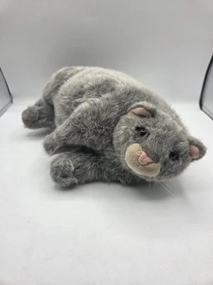 VTG Dakin Fat Cat Duchess Lazy Laying Down Grey Plush Cat Applause 12” - Image 1 of 4