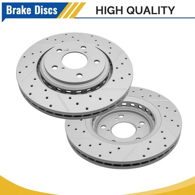 Front Drilled Brake Rotors For Honda Odyssey Passport Pilot Ridgeline Acura MDX - Image 1 of 4