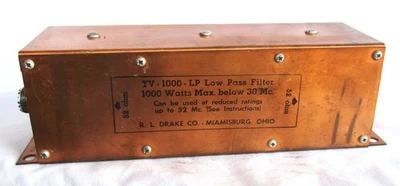 R.L. Filtro de paso bajo marca Drake modelo TV-1000-LP * 52ohm 1000W Foto 1 de 2
