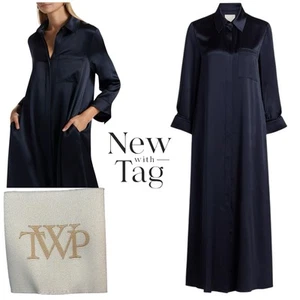 TWP Women's Long Sleeve Jennys Silk Shirt Gown Dress Medium 100% Silk $895 NWT - Picture 1 of 8