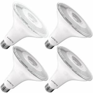 Luxrite Dusk to Dawn PAR38 LED Bulb Bright White Wet Rated UL Listed E26 4-Pack - Picture 1 of 7