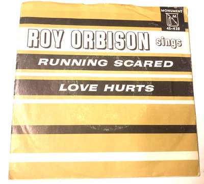 Roy Orbison 7" 45 Record & Picture Sleeve Running Scared / Love Hurts rockabilly - Image 1 of 4