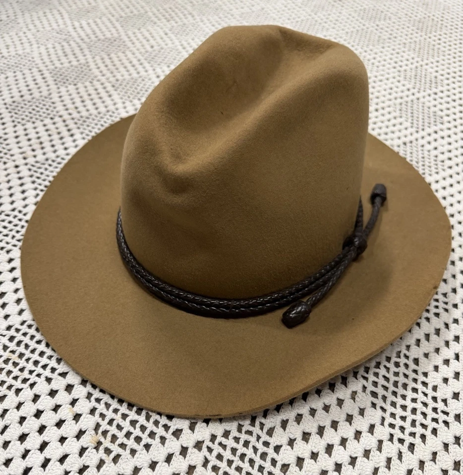 Sombrero Fedora Vaquero Vintage Stetson 4X Castor Gamuza Fieltro Años 70 80 Talla 7 1/4 Foto 1 de 4