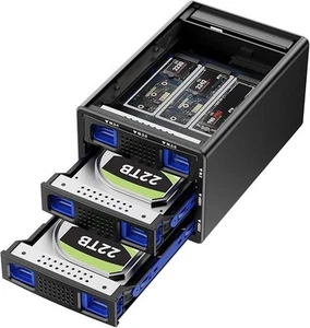 Ventilateur de refroidissement boîtier RAID CENMATE Hybrid 3 BAY 2*3.5 RAID HDD+3*M.2 NVMe 68 To - Photo 1/9