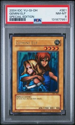 2004 Yu-Gi-Oh! Gemini Elf Invasion of Chaos IOC Limited Edition Ultra Rare PSA 8 - Image 1 of 2