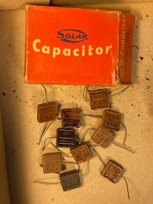Caja de 10 Condensadores NOS Vintage Solar .003 uf Mica "Domino" 3000 pf PRUEBA BUENA Foto 1 de 4