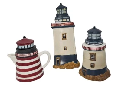 LightHouse Spoon Rest Sugar Jar & Creamer SAKURA David Carter Brown - Image 1 of 4