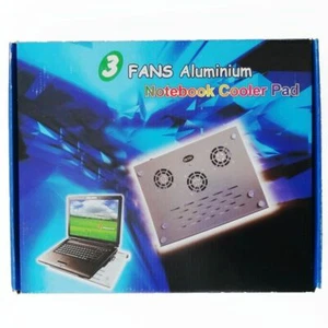 REFRIGERADOR ALUMINIO BASE SOPORTE PORTATIL 3 VENTILADORES 4 USB PS3 PLAYSTATION - Imagen 1 de 4