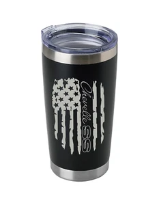 Vaso de acero inoxidable Chevelle SS Flag Design grabado con láser de 20 oz - Imagen 1 de 6