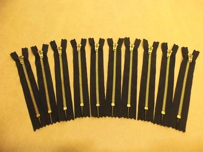 #4.5 YKK Black Brass Pant / Jean Closed End Zipper 4", 5", 6", 7",9" (Lot of 10) - Image 1 of 4