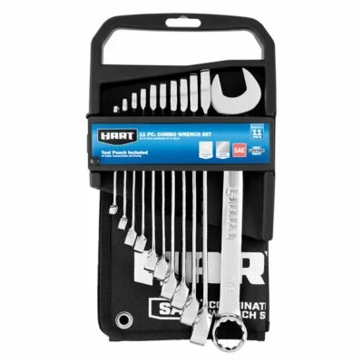 HART 11-Piece SAE Combination Wrench Set with Tool Pouch, Chrome Vanadium - Image 1 of 4