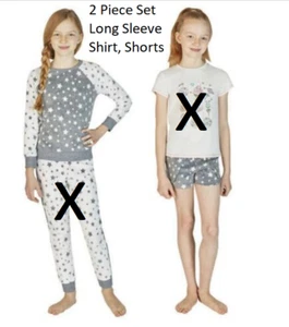 BCBG Girls Youth 2PC Lounge Sleep Set White/Grey Stars SizeL-14/16 NWT - Picture 1 of 3