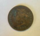 1885 Cyprus 1 Piastre Vicotria Coin RARE-Bronze    