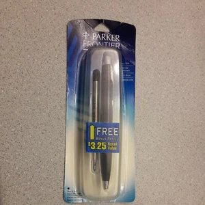 Parker Frontier durchscheinend blau weich Gummigriff Kugelschreiber schwarze Tinte Made in USA. - Bild 1 von 4