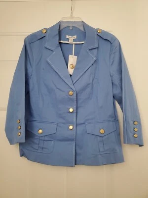 Chaqueta Joan Rivers Botones de Metal Puños Giratorios Bolsillos Mujer Talla M De Colección Foto 1 de 4